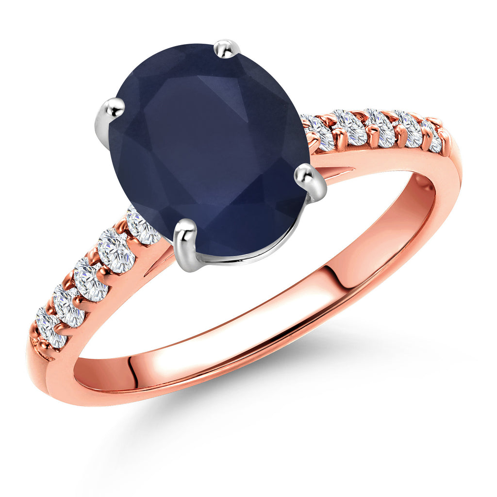 Blue Sapphire - September_7_Ring in 10K Two Tone Gold
