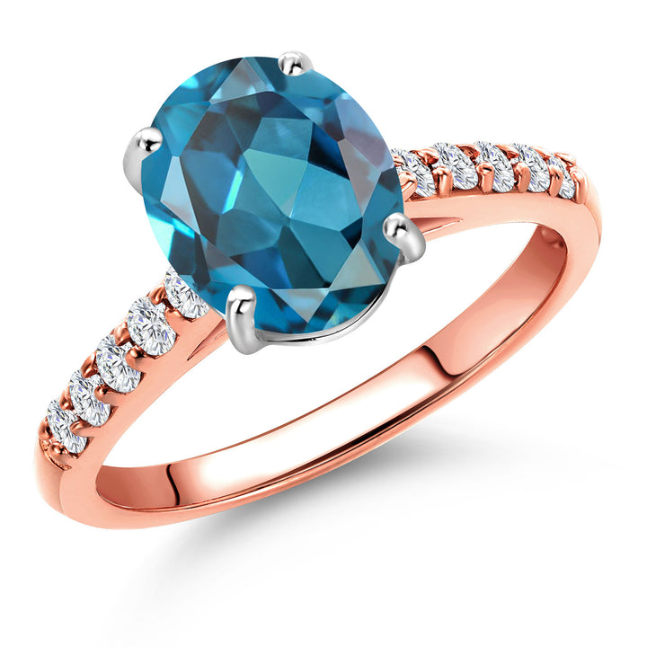 London Blue Topaz - November_5_Ring in 10K Two Tone Gold
