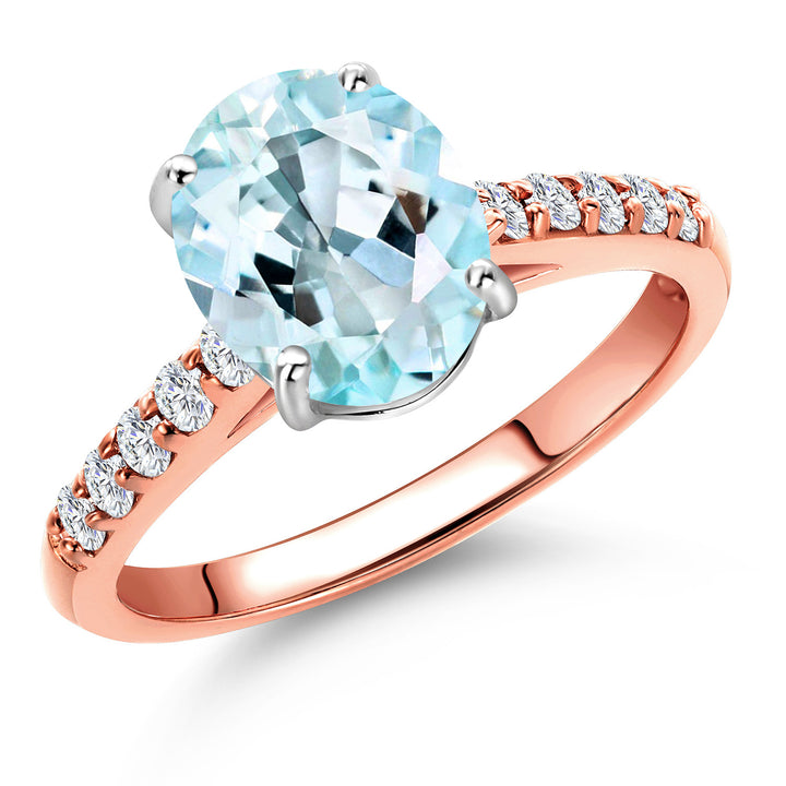 Sky Blue Topaz - November_5_Ring in 10K Two Tone Gold