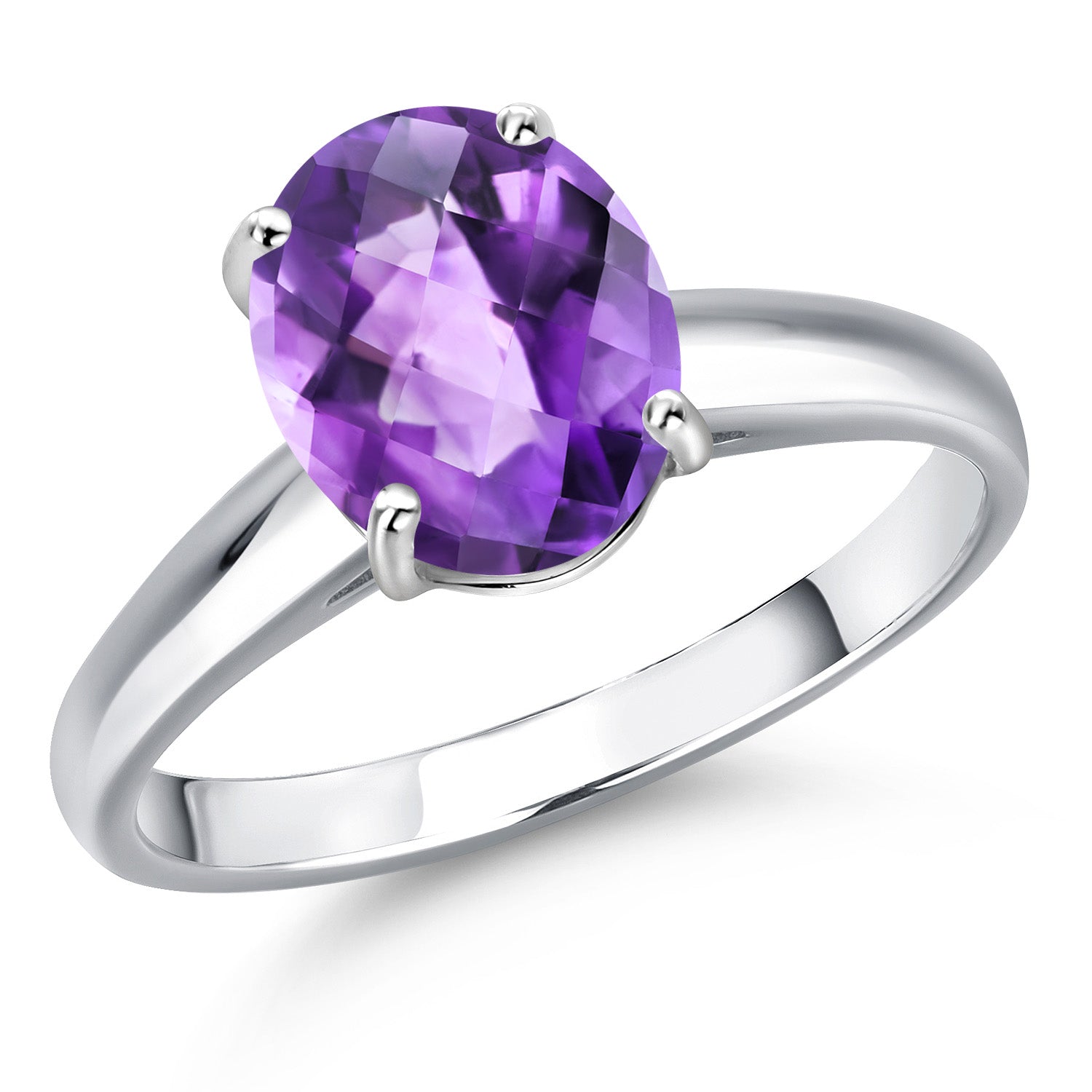 Amethyst_5_Ring in 10K White Gold