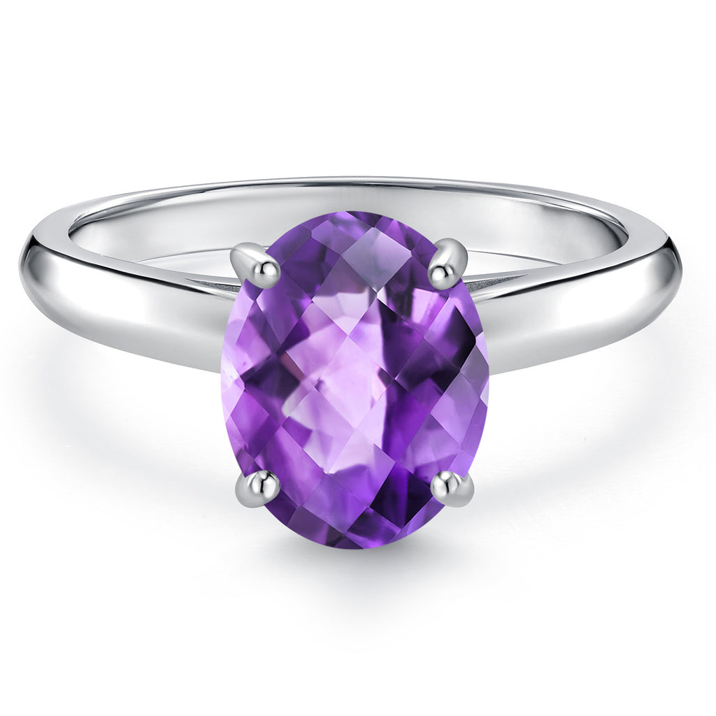 Amethyst_5_Ring in 10K White Gold