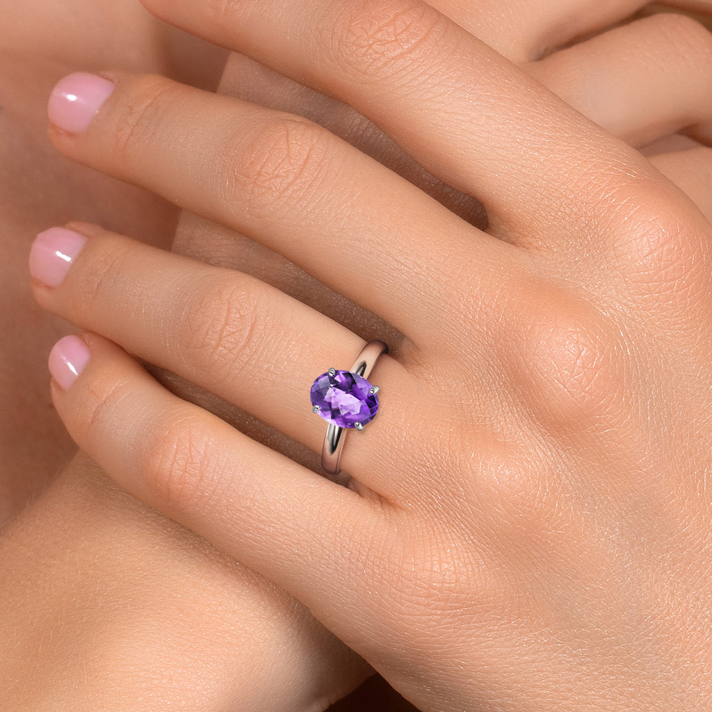 Amethyst_5_Ring in 10K White Gold