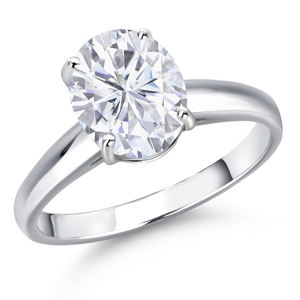 White Moissanite - April_8_Ring in 10K White Gold