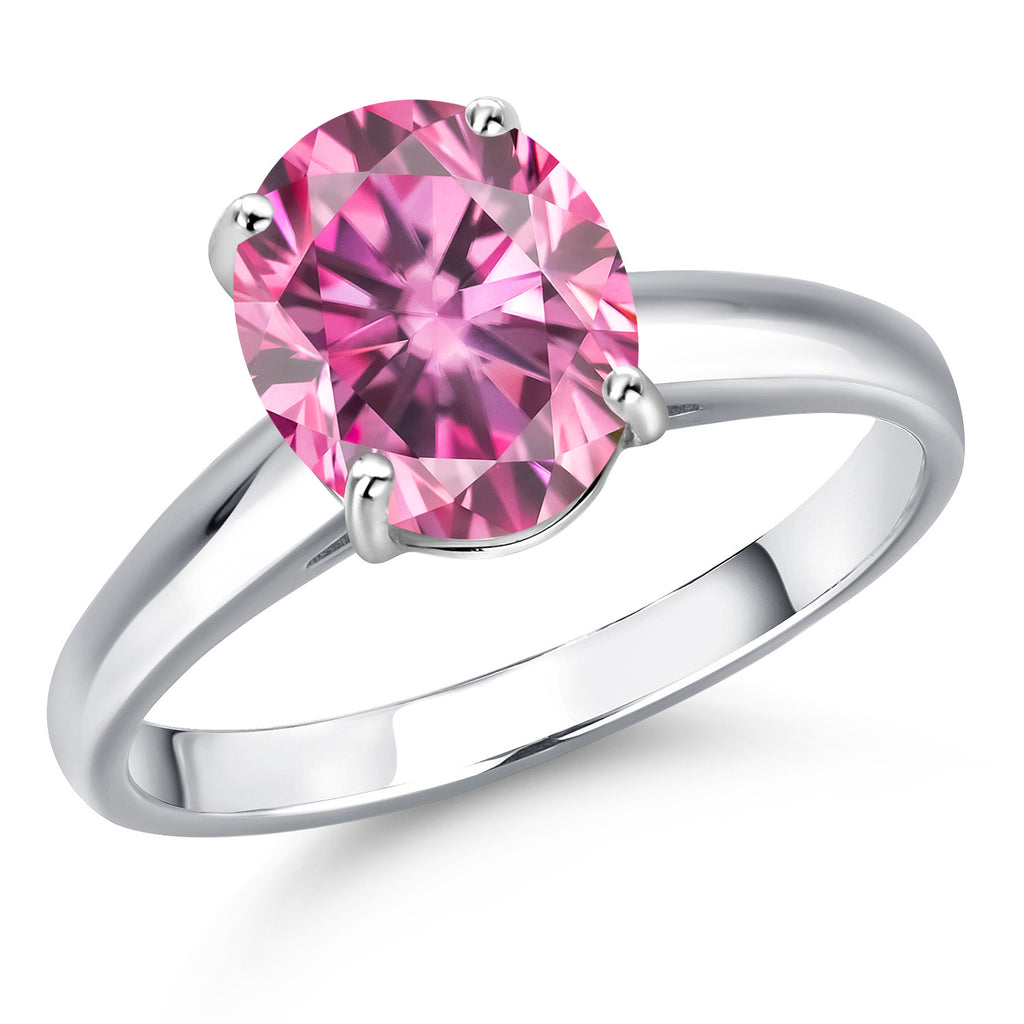 Pink Moissanite - April_9_Ring in 10K White Gold