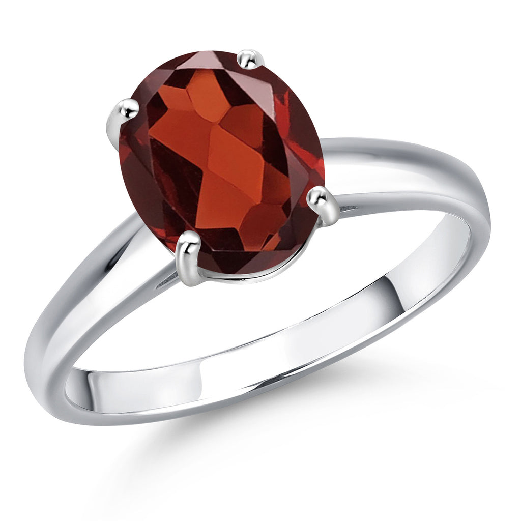 Garnet - January_8_Ring in 10K White Gold
