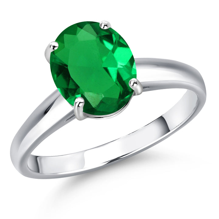 Nano Emerald - May_5_Ring in 10K White Gold