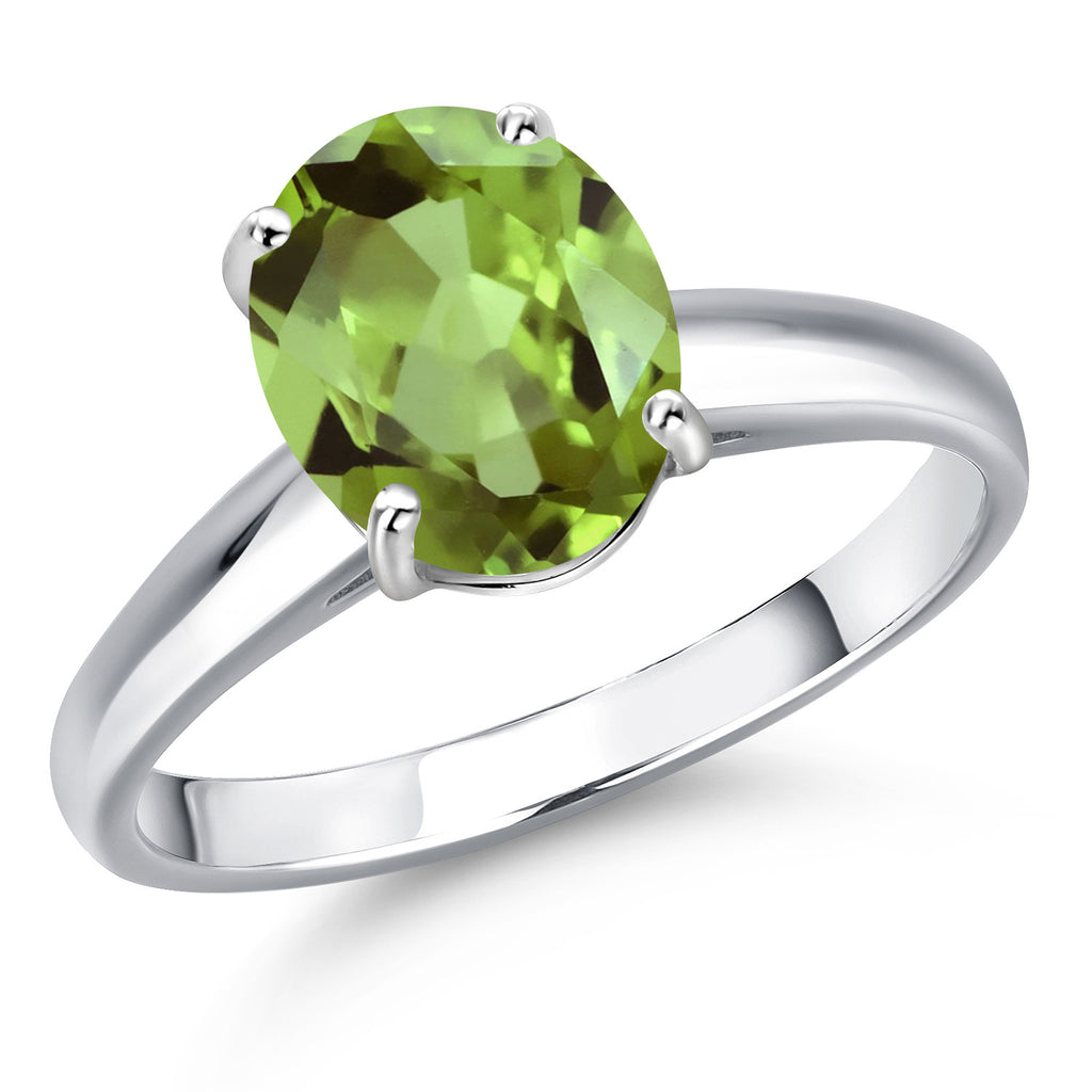 Peridot - August_6_Ring in 10K White Gold