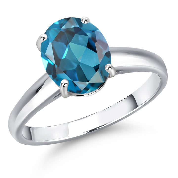 London Blue Topaz - November_5_Ring in 10K White Gold