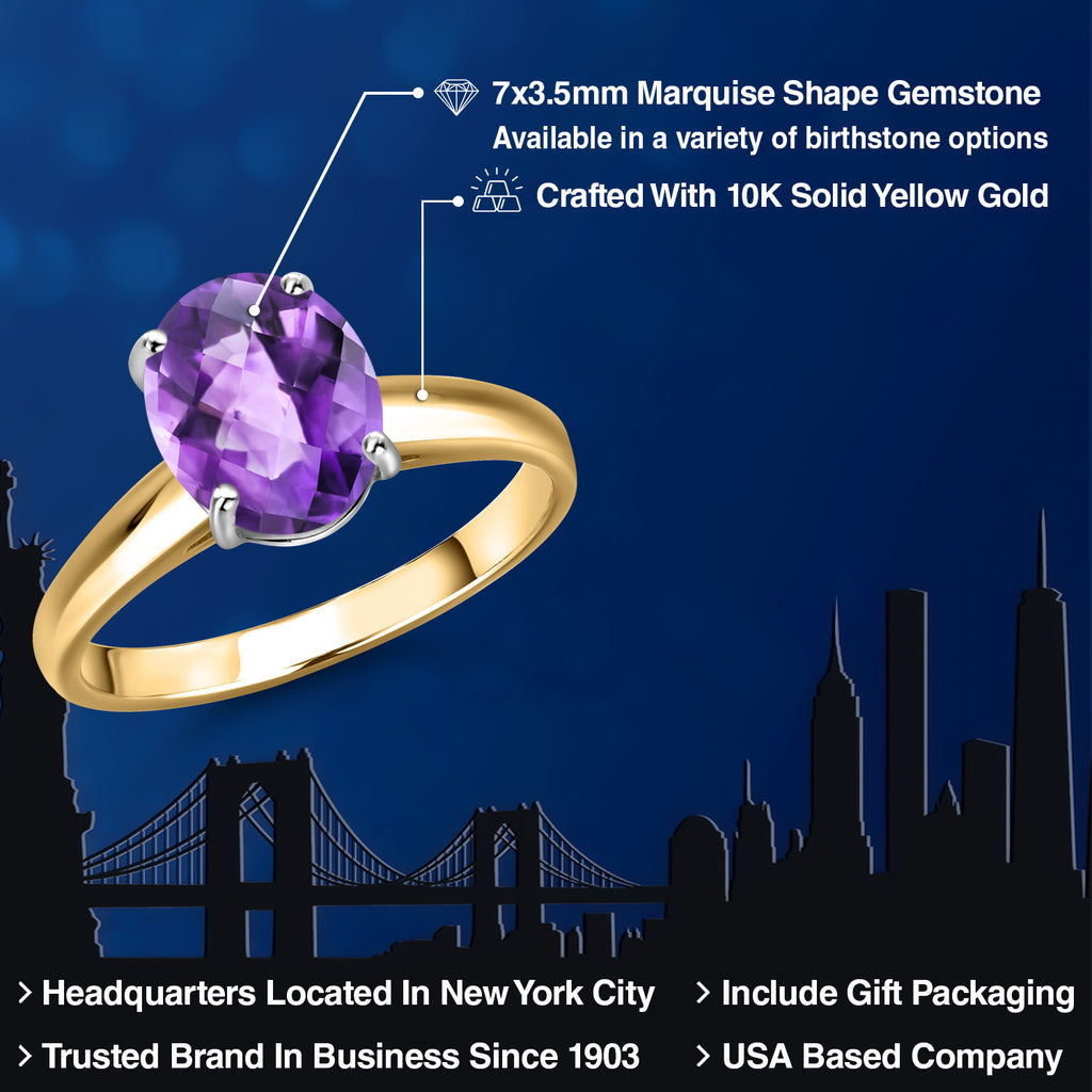 Amethyst_5_Ring in 10K Two Tone Gold
