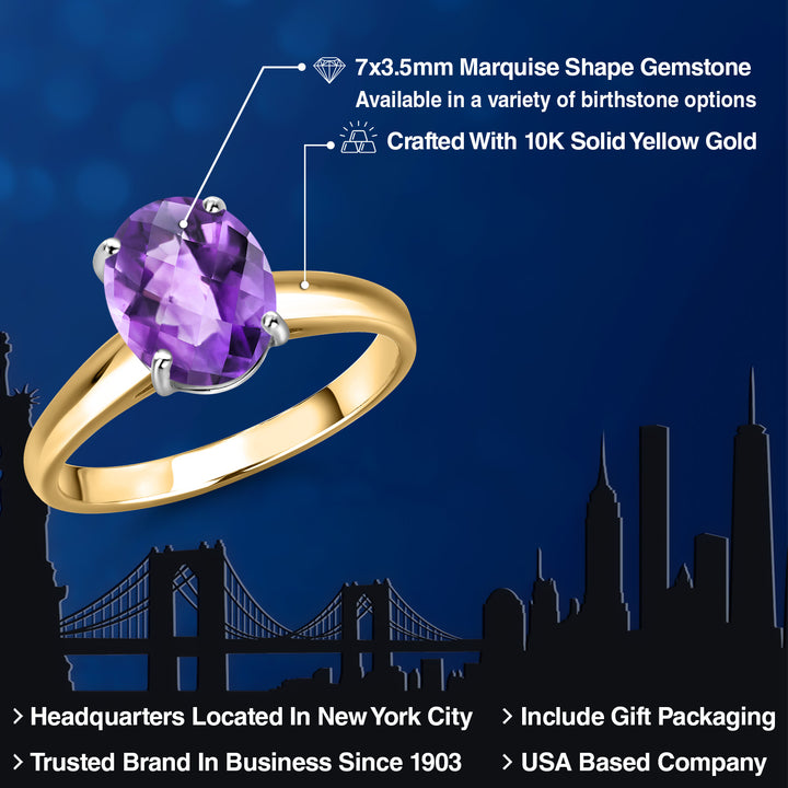 Amethyst_5_Ring in 10K Two Tone Gold