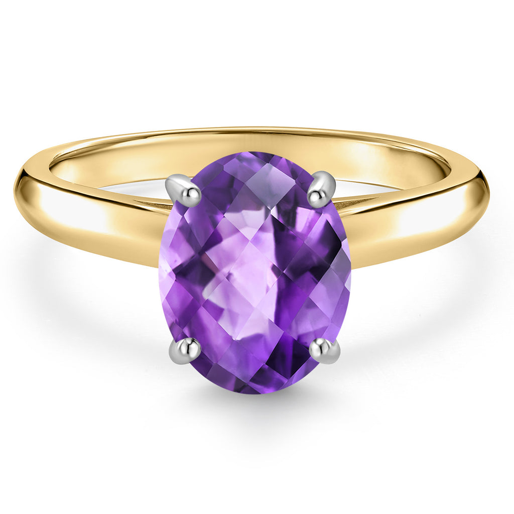 Amethyst_5_Ring in 10K Two Tone Gold