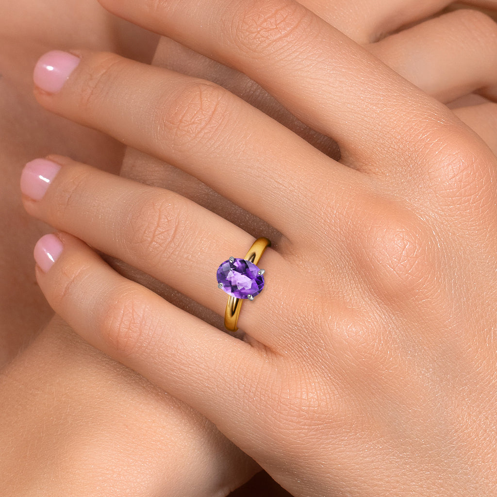 Amethyst_5_Ring in 10K Two Tone Gold