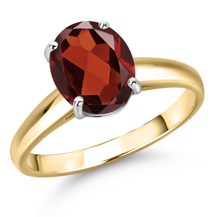 Garnet - January_5_Ring in 10K Two Tone Gold