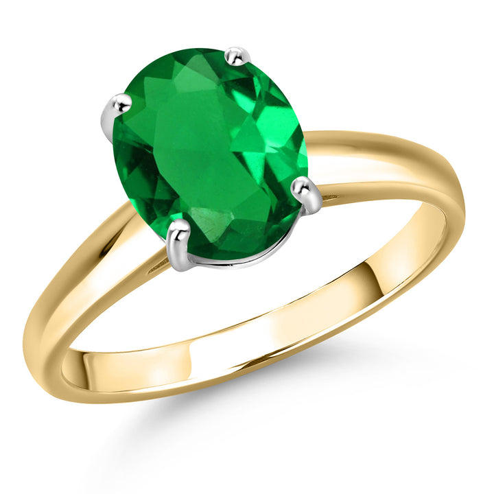Nano Emerald - May_5_Ring in 10K Two Tone Gold