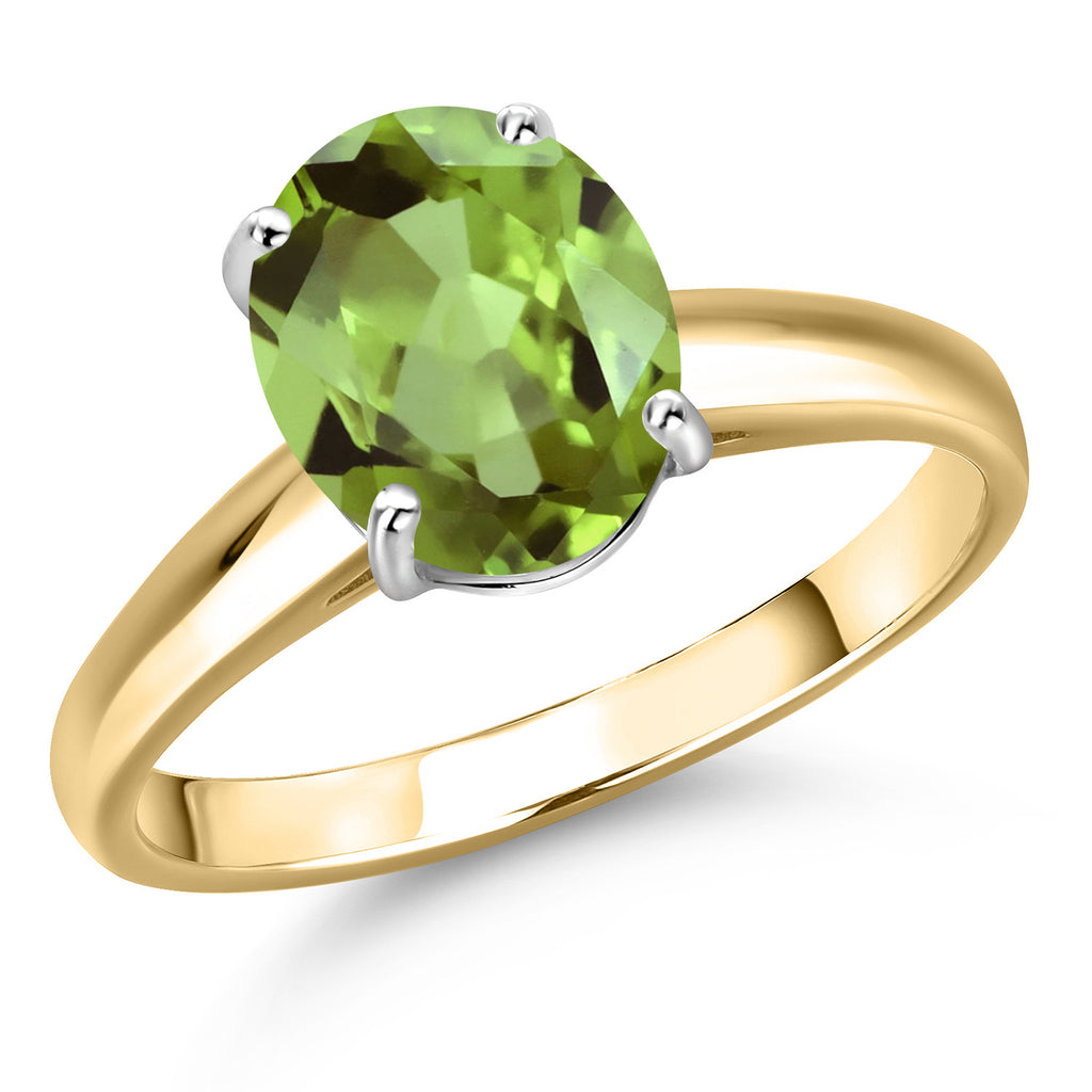 Peridot - August_9_Ring in 10K Two Tone Gold