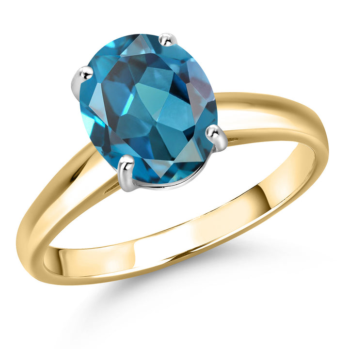 London Blue Topaz - November_5_Ring in 10K Two Tone Gold