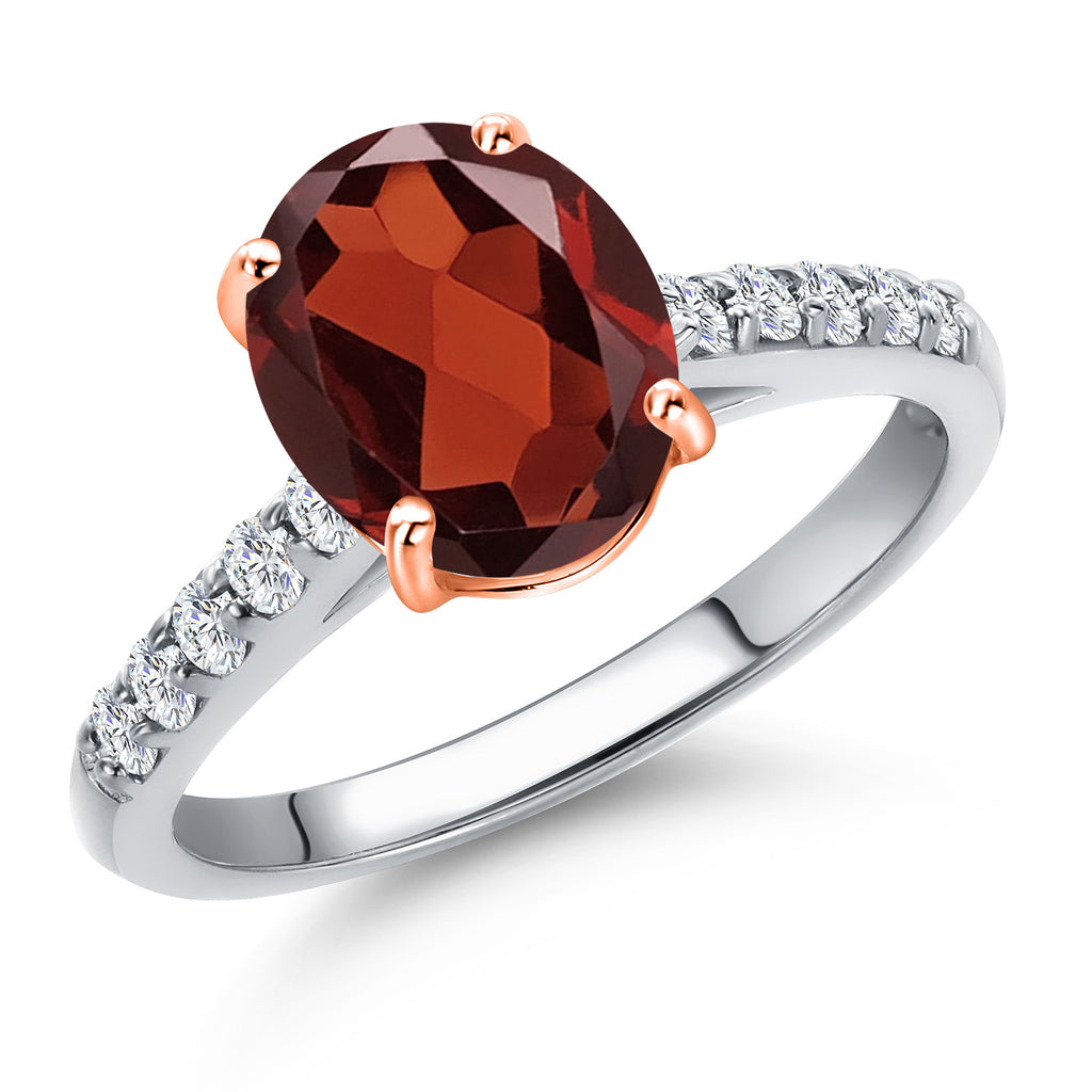 Garnet - January_8_Ring in 10K Two Tone Gold