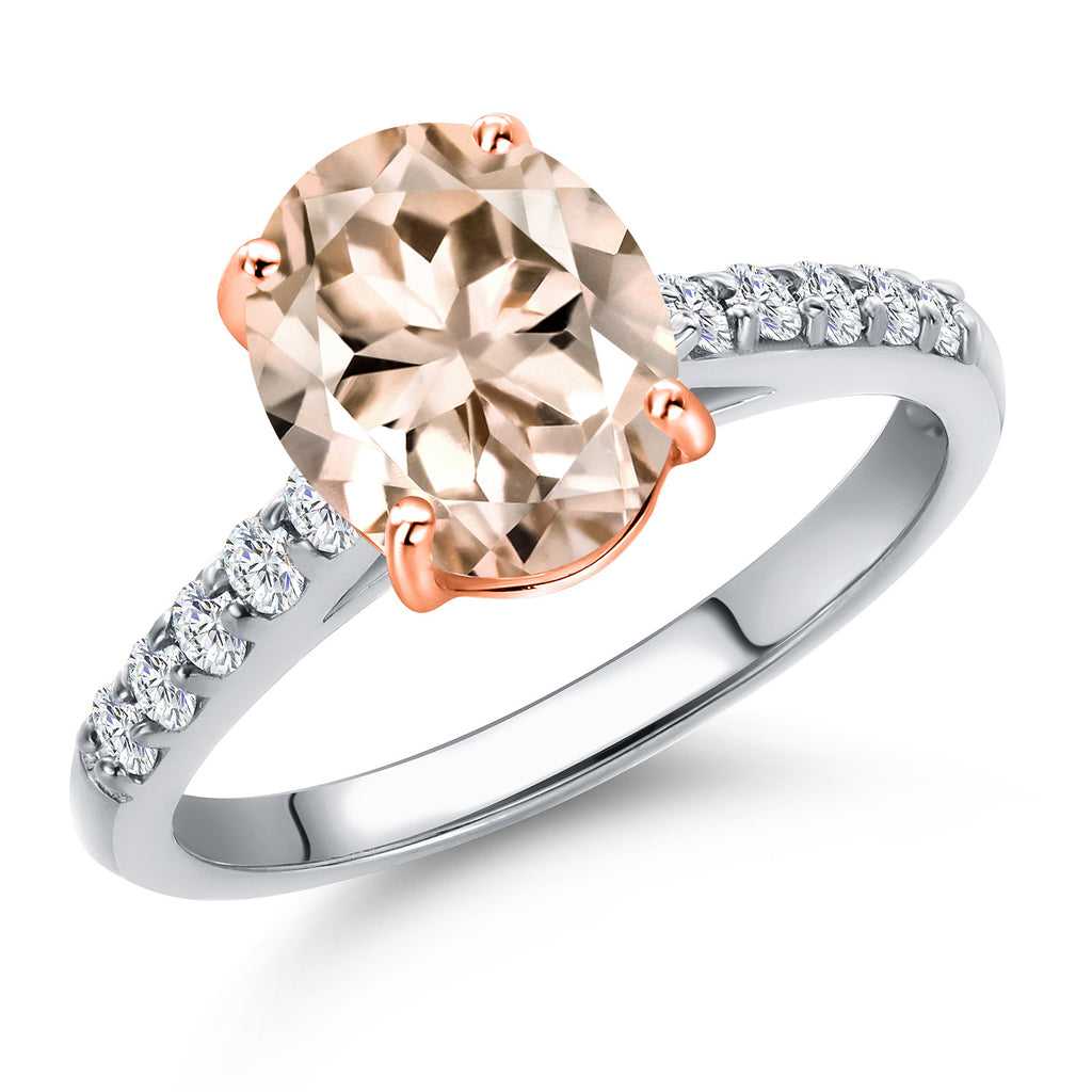 Morganite - October_8_Ring in 10K Two Tone Gold