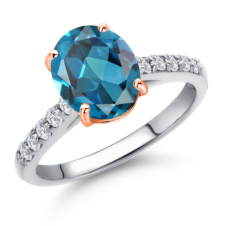 London Blue Topaz - November_5_Ring in 10K Two Tone Gold