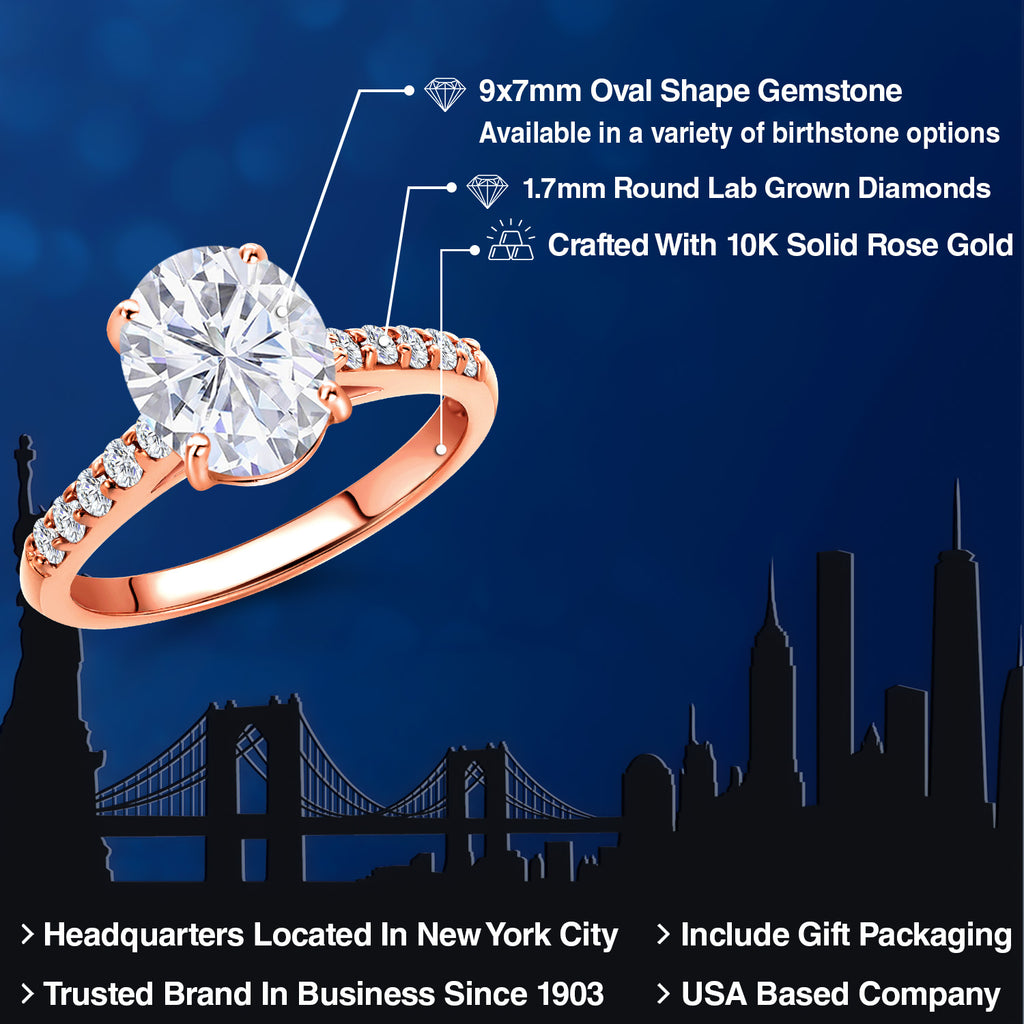 White Moissanite - April_Ring in 10K Rose Gold