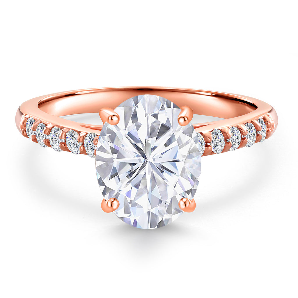 White Moissanite - April_Ring in 10K Rose Gold