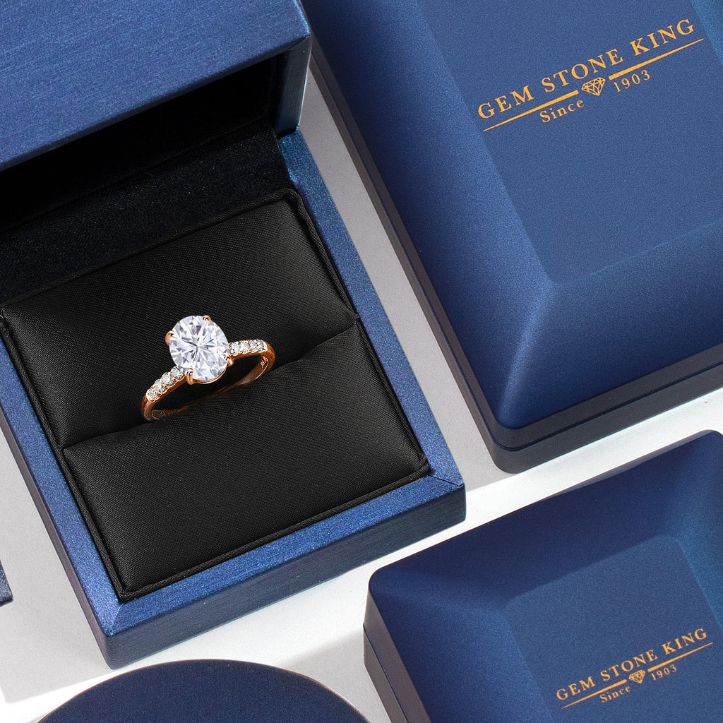 White Moissanite - April_Ring in 10K Rose Gold