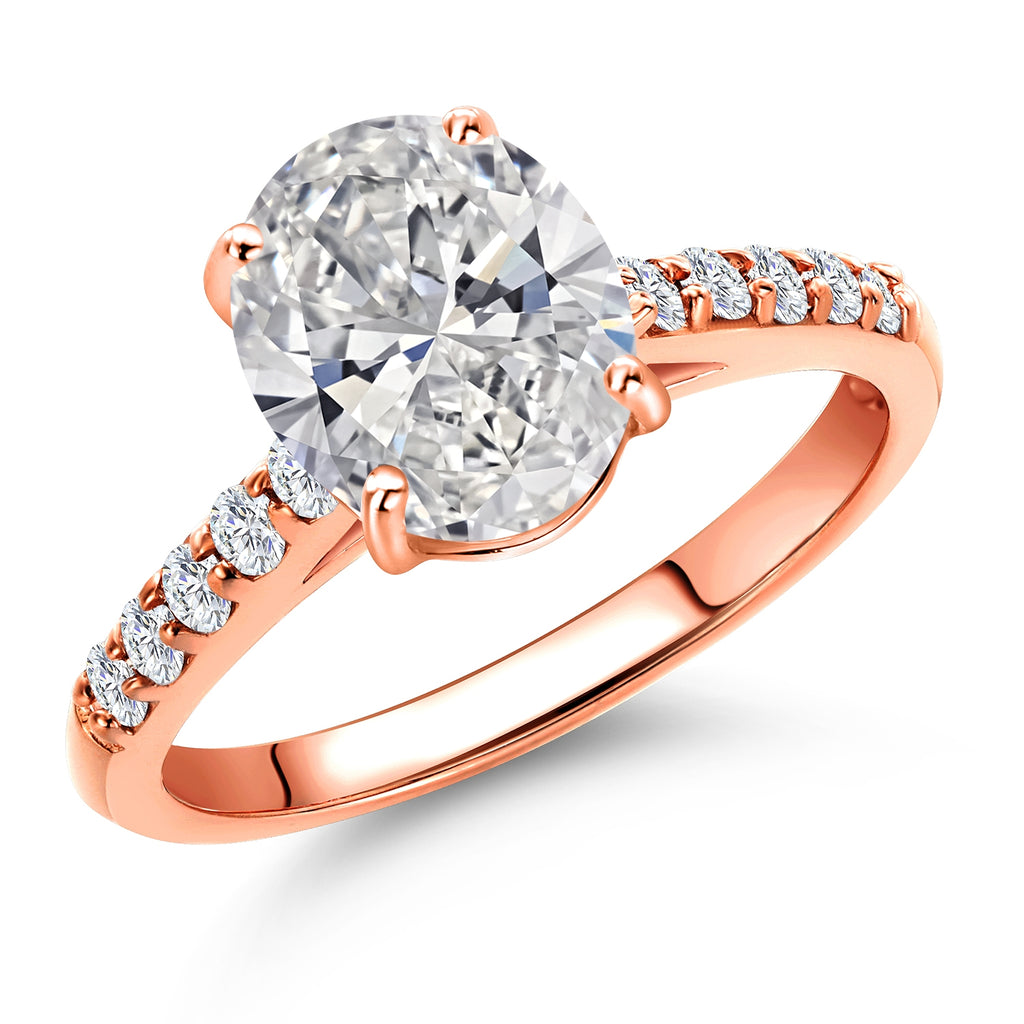White Lab Grown Diamond - April_6_Ring in 10K Rose Gold
