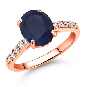 Blue Sapphire - September_5_Ring in 10K Rose Gold