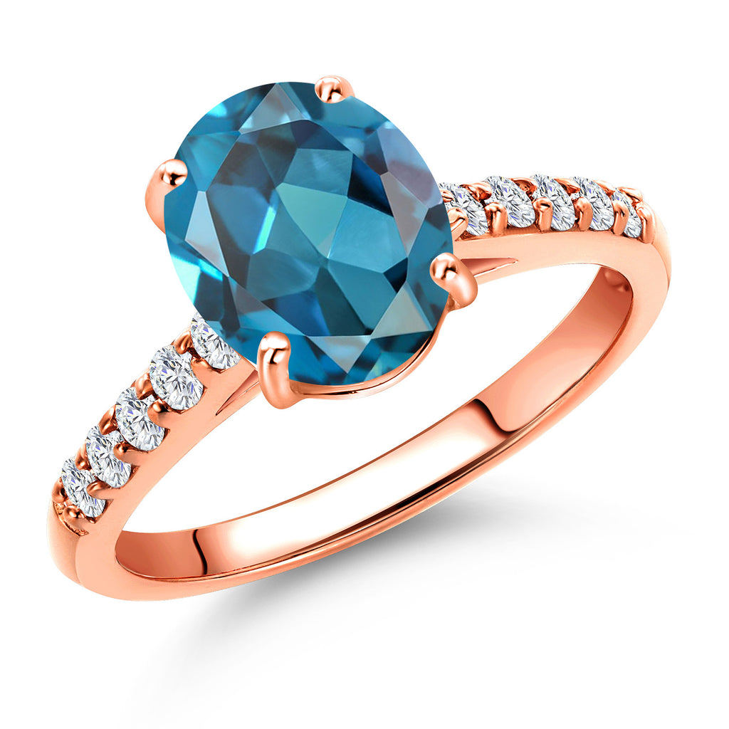 London Blue Topaz - November_6_Ring in 10K Rose Gold