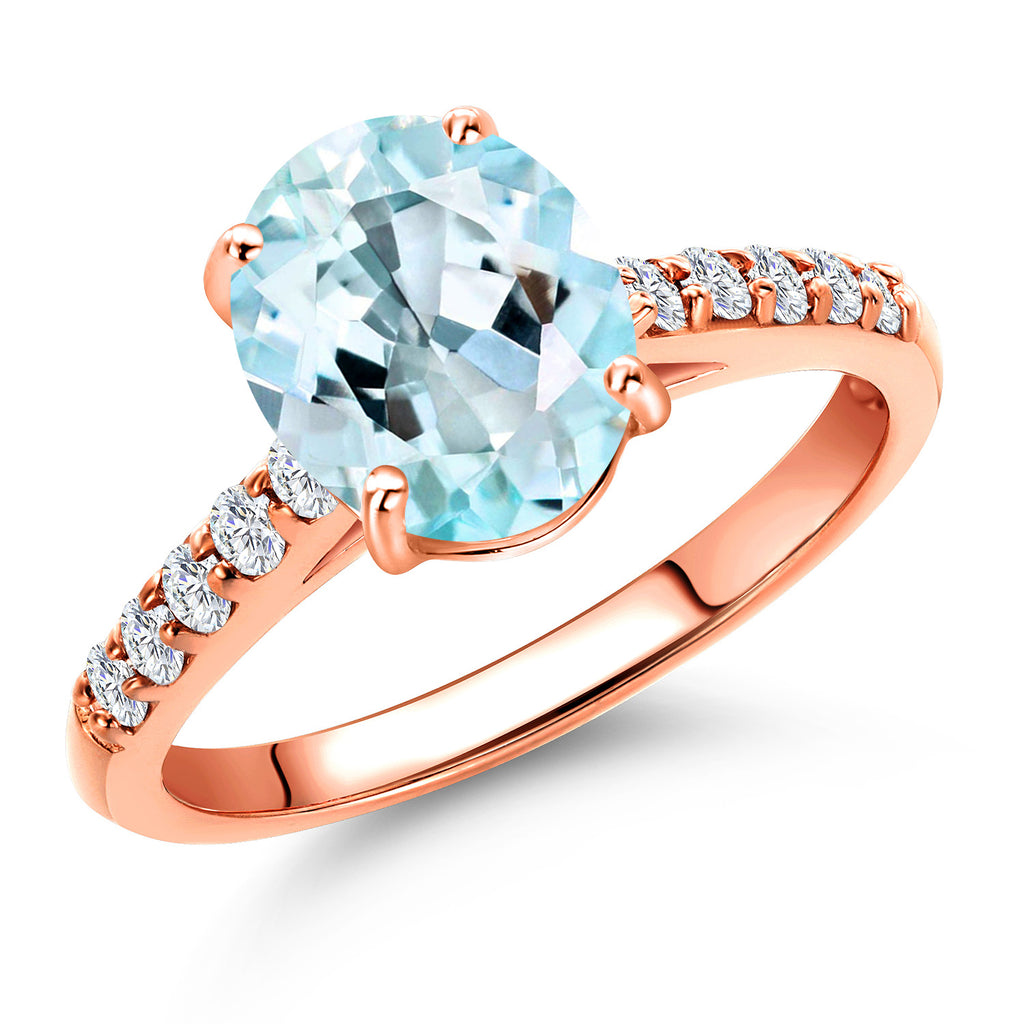 Sky Blue Topaz - November_6_Ring in 10K Rose Gold