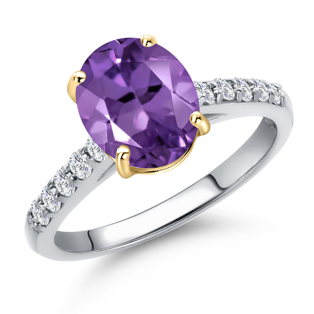 Amethyst - February_7_Ring in 10K Two Tone Gold