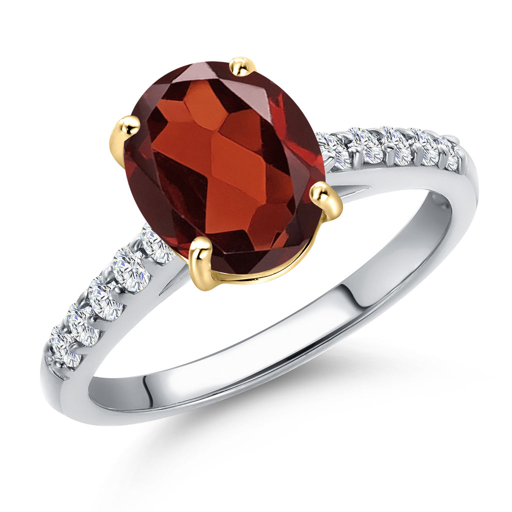 Garnet - January_6_Ring in 10K Two Tone Gold