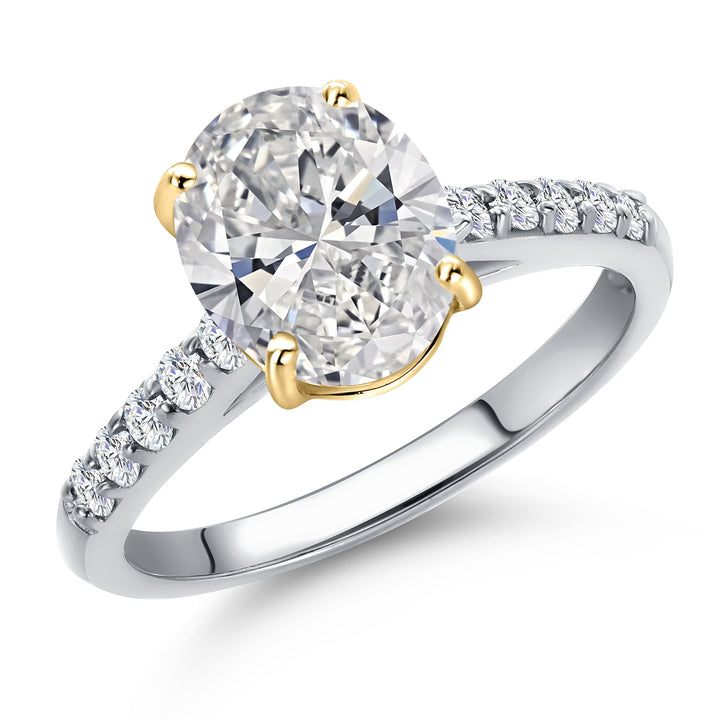 White Lab Grown Diamond - April_5_Ring in 10K Two Tone Gold