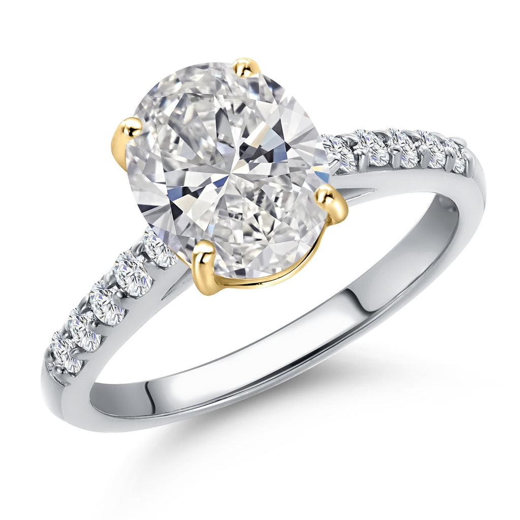 White Lab Grown Diamond - April_9_Ring in 10K Two Tone Gold