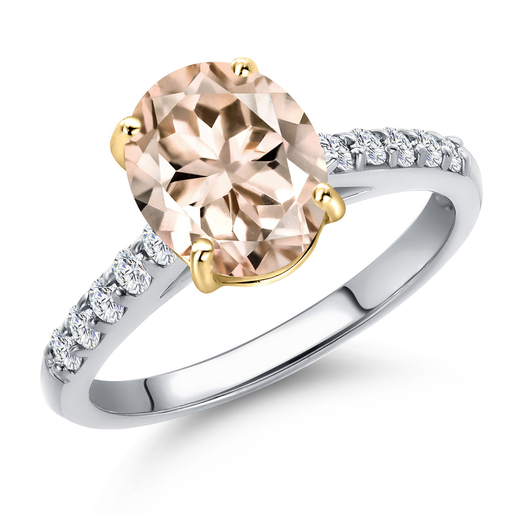 Morganite - October_9_Ring in 10K Two Tone Gold