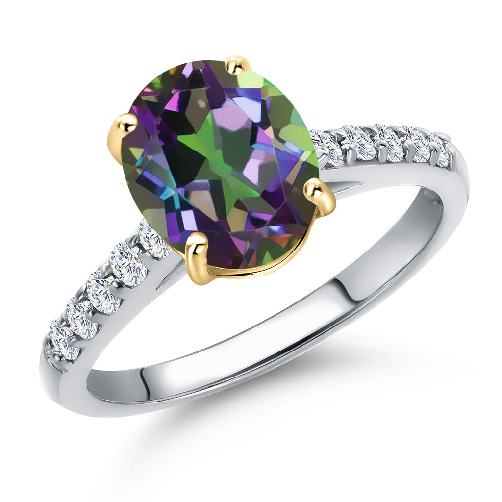 Green Mystic Topaz_7_Ring in 10K Two Tone Gold