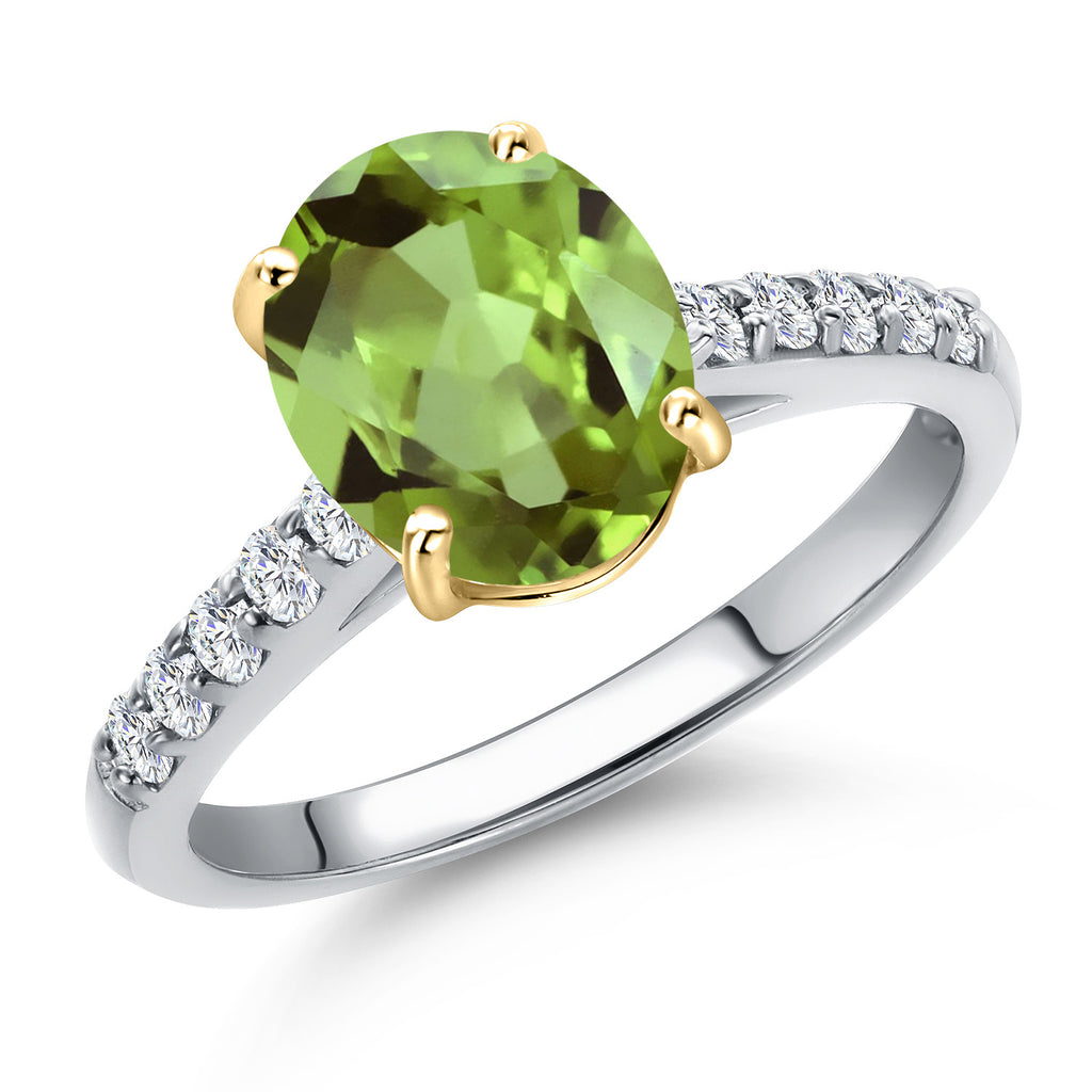 Peridot - August_9_Ring in 10K Two Tone Gold