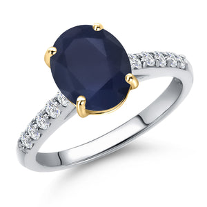 Blue Sapphire - September_5_Ring in 10K Two Tone Gold