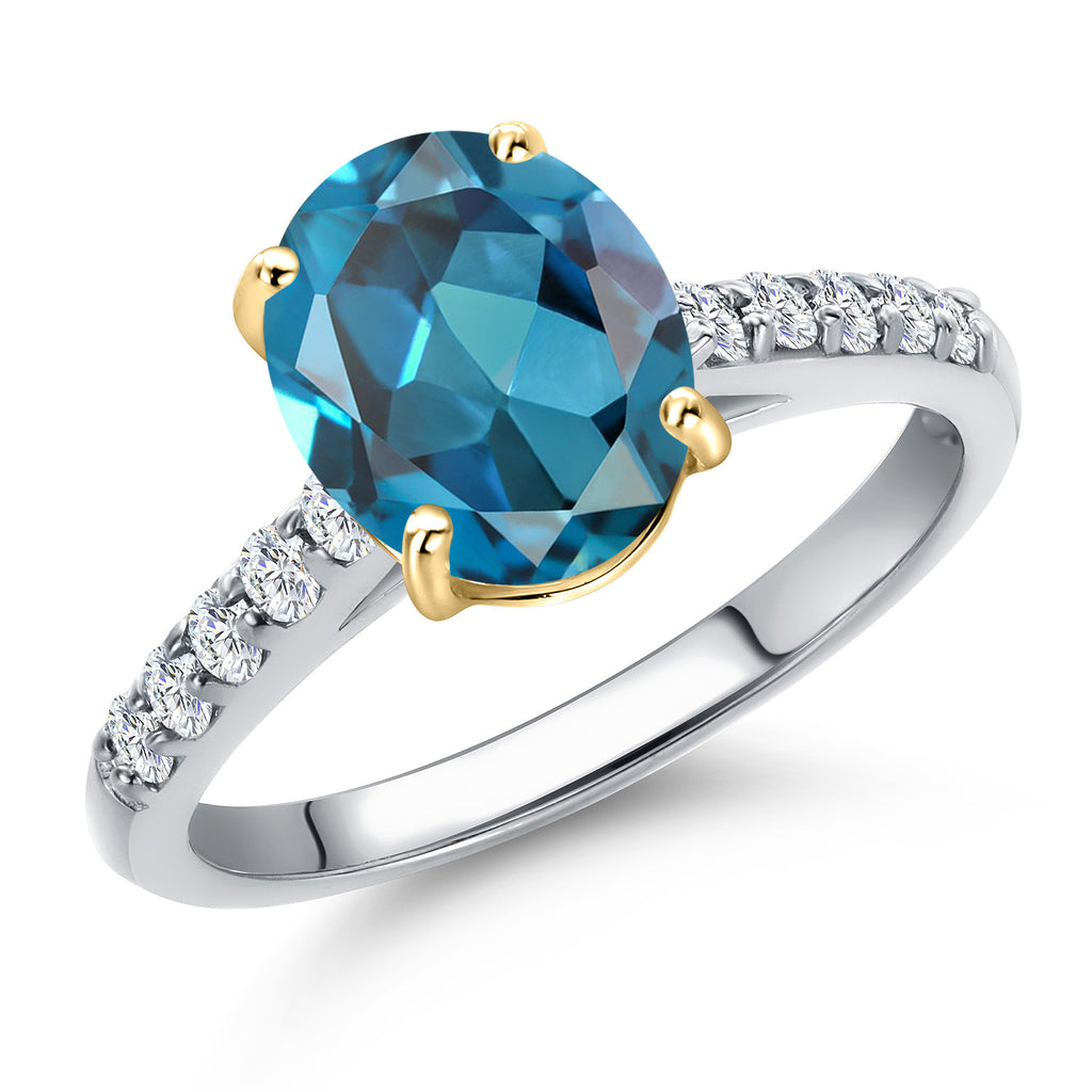 London Blue Topaz - November_5_Ring in 10K Two Tone Gold