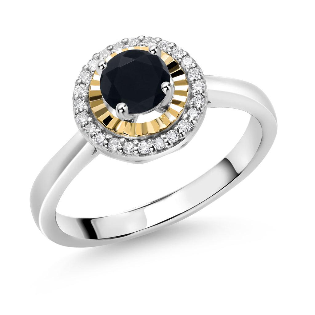 Onyx - December_8_Ring in 925 Sterling Silver and 10K Yellow Gold