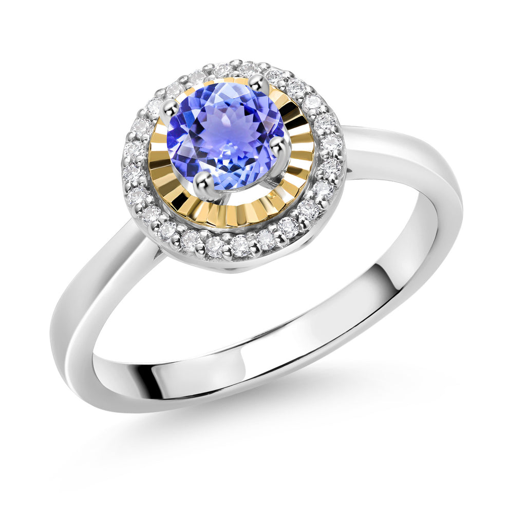 Tanzanite - December_7_Ring in 925 Sterling Silver and 10K Yellow Gold