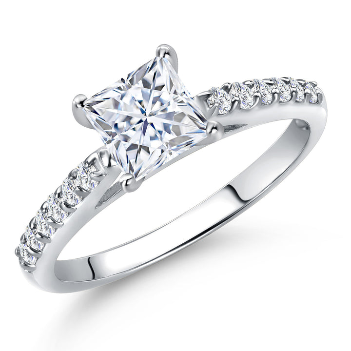 White Moissanite - April_Ring in 10K White Gold