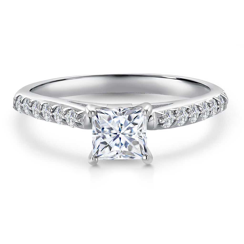 White Moissanite - April_Ring in 10K White Gold