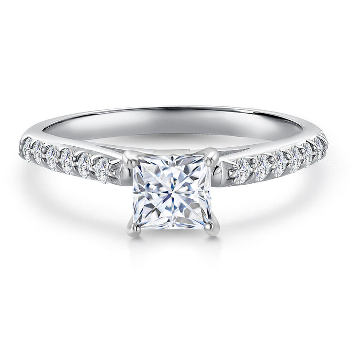 White Moissanite - April_Ring in 10K White Gold