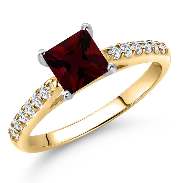 Garnet - January_5_Ring in 10K Two Tone Gold