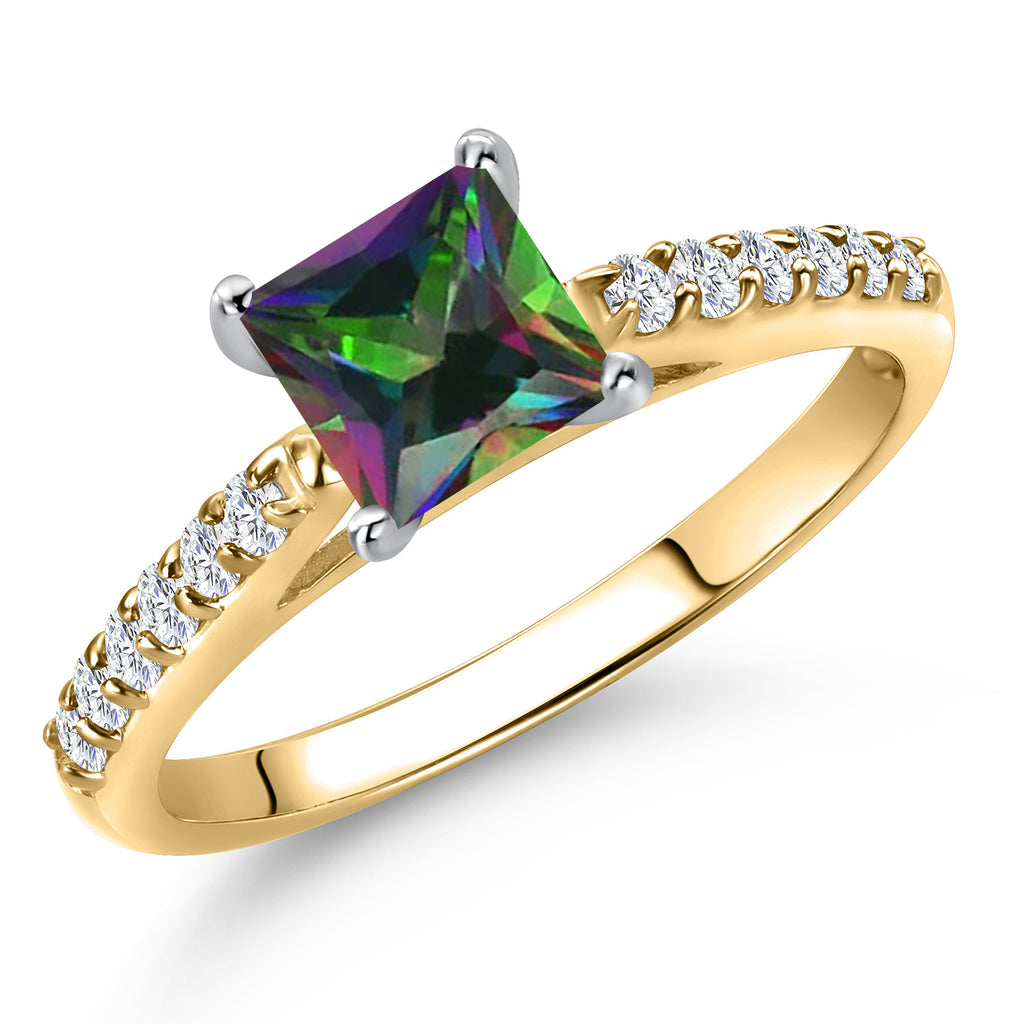 Green Mystic Topaz_7_Ring in 10K Two Tone Gold