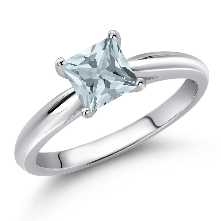 Aquamarine - March_5_Ring in 10K White Gold