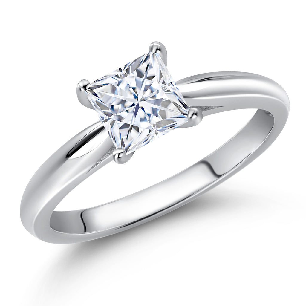 White Moissanite - April_5_Ring in 10K White Gold