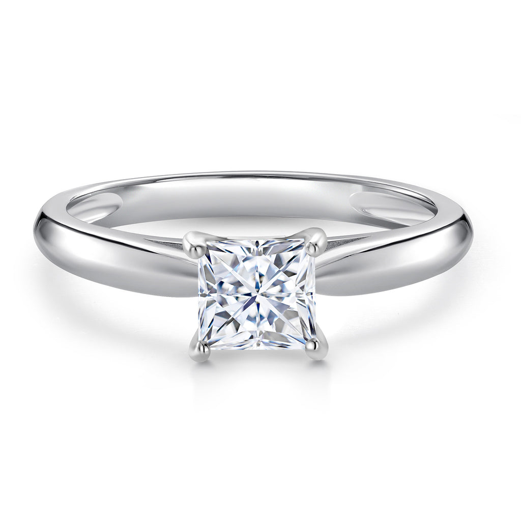 White Moissanite - April_Ring in 10K White Gold