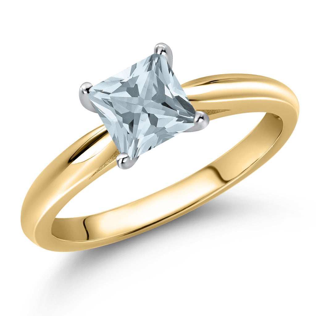 Aquamarine - March_9_Ring in 10K Two Tone Gold
